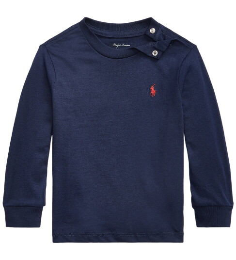 Ralph Lauren Baby Boy Long Sleeved Tee Cruise Navy 12 mdr