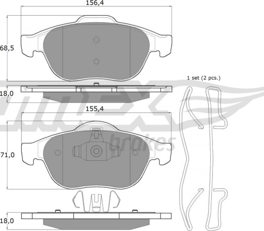 Bremseklosser sett TOMEX Brakes TX 13-50