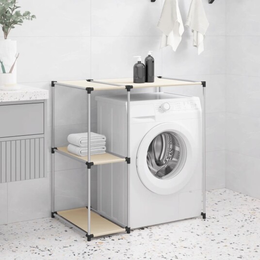 vidaXL Hylle til vaskemaskin kremhvit 87x55x90,5 cm jern