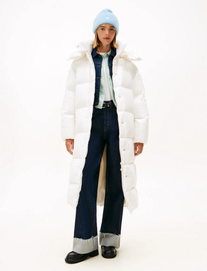 Tommy Jeans Tjw Alaska Grid Shny Ovs Dwn Pfr White M Tommy Jeans Tjw Alaska Grid Shny Ovs Dwn Pfr White M