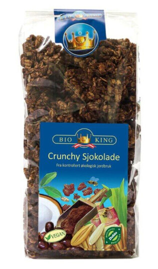 BIO KING Bio-king Crunchy Sjokolade Organisk 375g BIO KING Bio-king Crunchy Sjokolade Organisk 375g