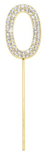 Catsson Int Group LTD Kakepynt Tall Diamanter Gull - Siffer 0