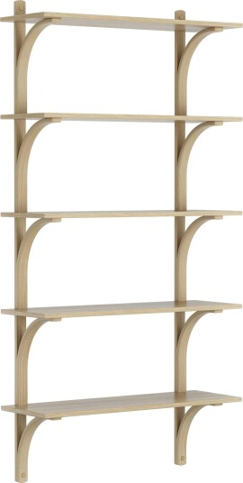 Levi Wall Shelf 90 cm Big Brass / Naturlack Oak