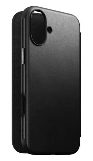 Nomad Lommebokdeksel i Lær for iPhone 16 Plus med MagSafe - Svart