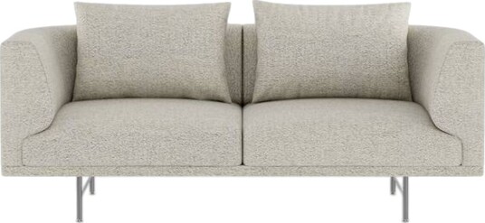 Vipp Chimney 2 seters Sofa i Bark  Off White/ Lysegrå/ Rustfritt Stål
