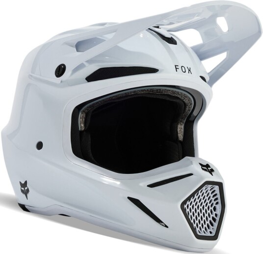 FOX V3 RS Carbon Solid MIPS Motocross Hjelm M Hvit