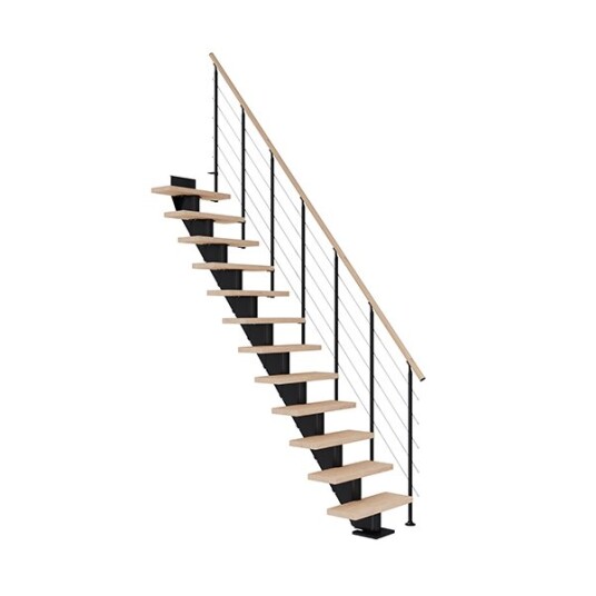 Dolle Frankfurt Rett Trapp Svart-style 6-hvitoljet Eik-65-11 - Loddrett Høyde Op Til 258 Cm Dolle Frankfurt Rett Trapp Svart-style 6-hvitoljet Eik-65-11 - Loddrett Høyde Op Til 258 Cm