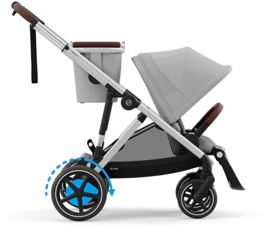 Cybex e-Gazelle S Tvillingvogn, Stone Grey/Silver