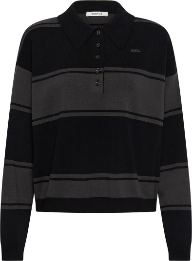 Gestuz Gzsilda Polo Pullover - Black - XL Gestuz Gzsilda Polo Pullover - Black - XL