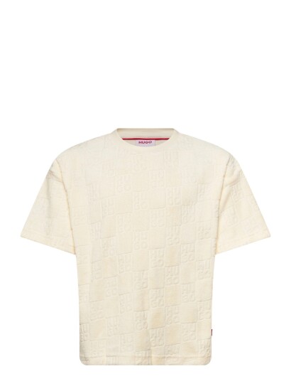 Hugo Kids Short Sleeves Tee Shirt Cream 176