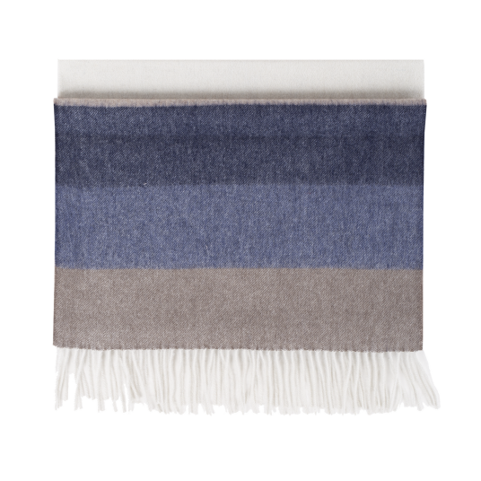 Bea Scarf Blue block stripe One Size Wool scarf