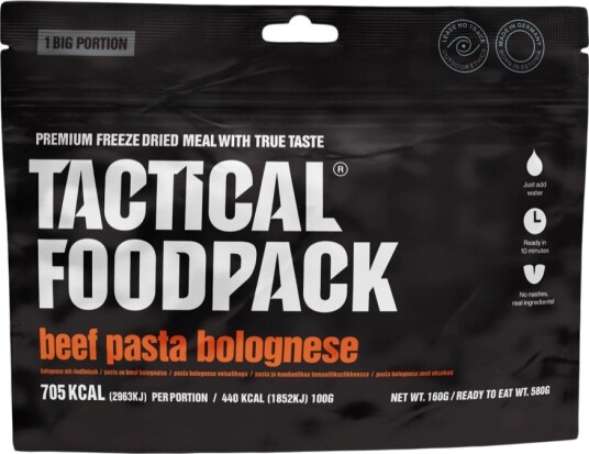 Tactical Foodpack BIG Beef Pasta Bolognese Black/orange