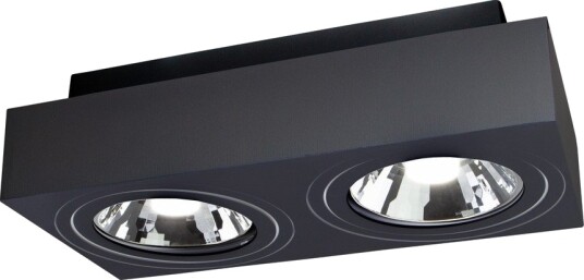 Mirora AR111 X2 dobbelt påbygningsspot Sort rektangulær justerbar til 2x GU10 29,3 x 14,5 cm