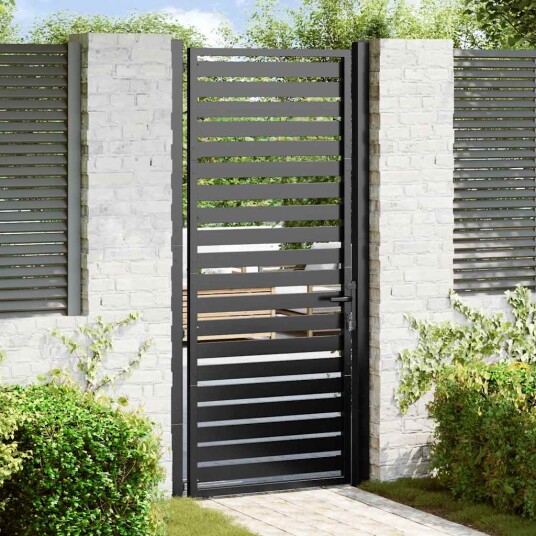 Hageport låsbar svart 100x200 cm aluminium