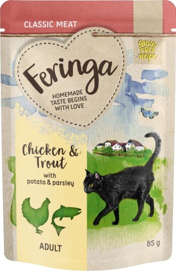 Feringa Våtfôr Porsjonsposer Ørret & Med Potet Kylling 12 X 85 G