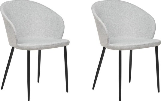 Matsalsstol Beliani Mason set om 2 Beige-Svart Light grey -