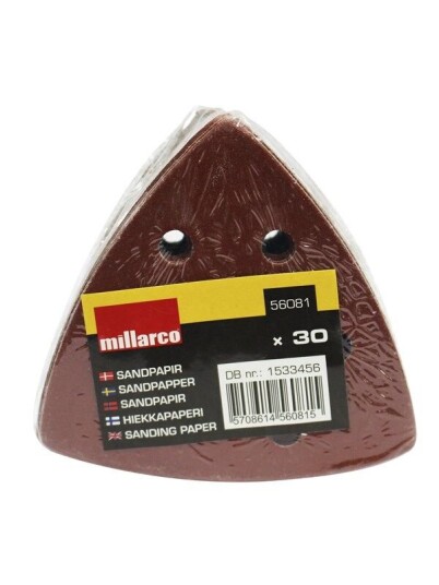 Millarco Slipepapir til trekantsliper, 30 stk. Millarco Slipepapir til trekantsliper, 30 stk.