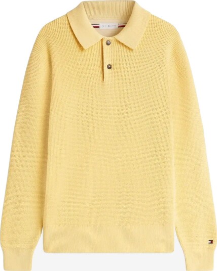 Tommy Hilfiger Waffle Structure Rugby LIGHT DAFFODIL XS