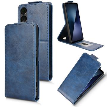 Sony Xperia 1 VII vertikalt flip etui med stativ Mørkeblå