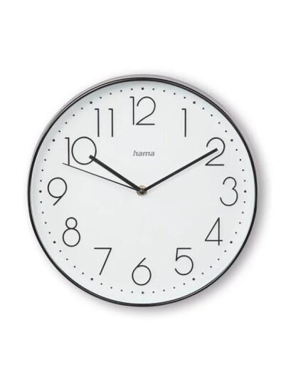 Hama Corsica Wall Clock 30 cm Black/White Hama Corsica Wall Clock 30 cm Black/White