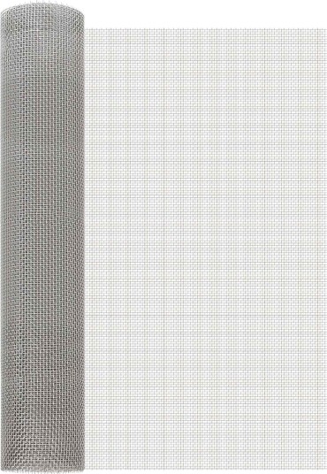 vidaXL Maskeskjerm 60 x 200 cm 6 Mesh Rustfritt stål 201 Sølv