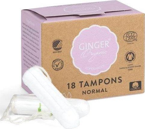 Ginger Organic Tampons Normal Organic Tampons Without Applicator 18Pcs