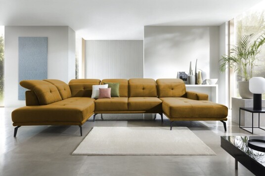 Devender Sofa m. Divan og Sjeselong Gul