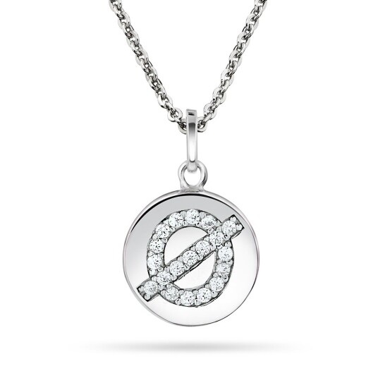 Pan Jewelry, Anheng i sølv med zirkonia bokstav Ø Pan Jewelry, Anheng i sølv med zirkonia bokstav Ø