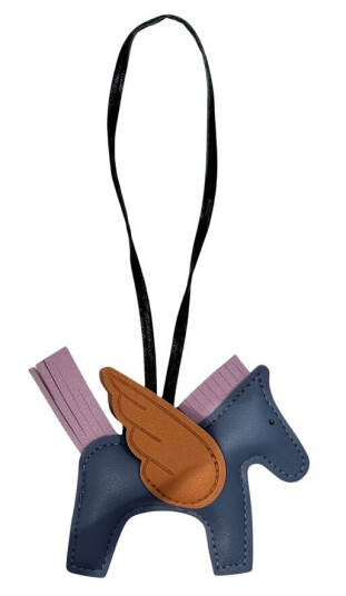 DARK Pony Bag Charm Blue With Brown & Pale Rose DARK Pony Bag Charm Blue With Brown & Pale Rose