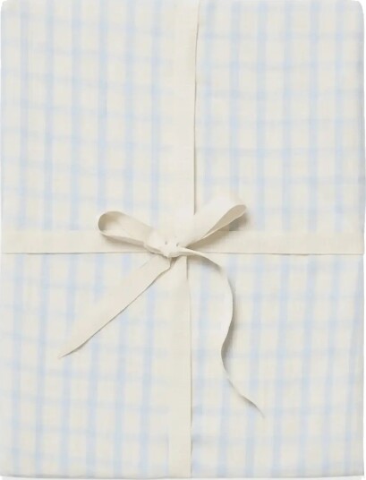 Garbo&Friends Muslin Fitted Sheet Junior 60x120x20 cm Gingham Sky Blue Blue Garbo&Friends Muslin Fitted Sheet Junior 60x120x20 cm Gingham Sky Blue Blue