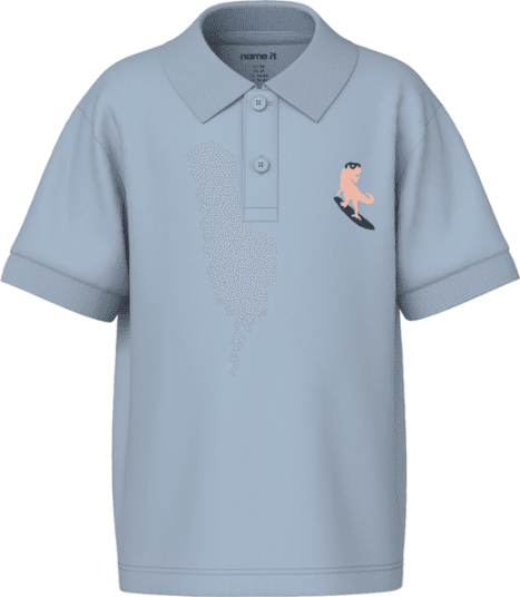 Name It Nmmvesti kortermet poloskjorte Blue Fog 104