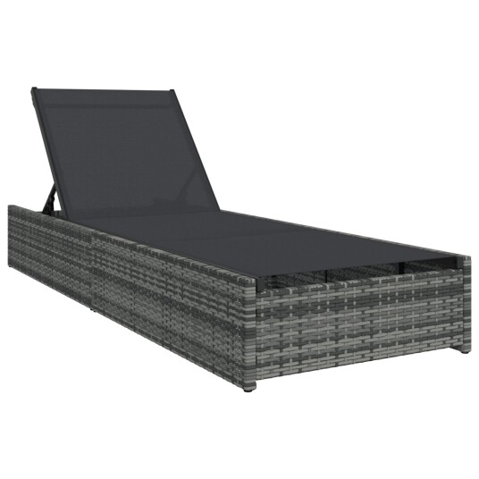 Solstol Grå 60x200x27 cm Poly Rattan