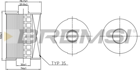 Oljefilter BREMSI FL2589 Oljefilter BREMSI FL2589