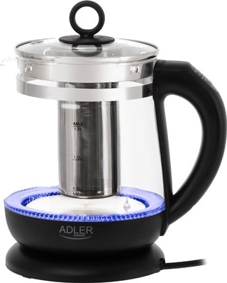 Vannkoker I Glass 1,5 L Med Bryggeenhet Og Temperaturkontroll | 1,5 L | Led | 60 100 °C