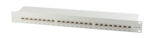 S-Conn 75078 Rj-45 Cat6a Grå Rackmontering 19U 482 Mm