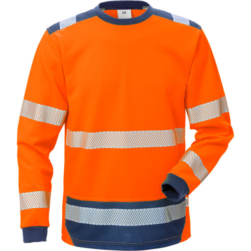 Fristads T-Shirt Långärmad 7724 Thv, Klass 3 Varsel Orange/marinblå Xl