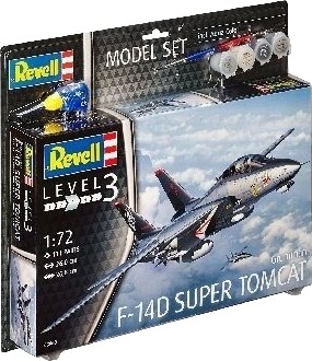 Revell F-14D Super Tomcat Modellbyggesett 1:72 - Avansert Flymodell med 111 Deler