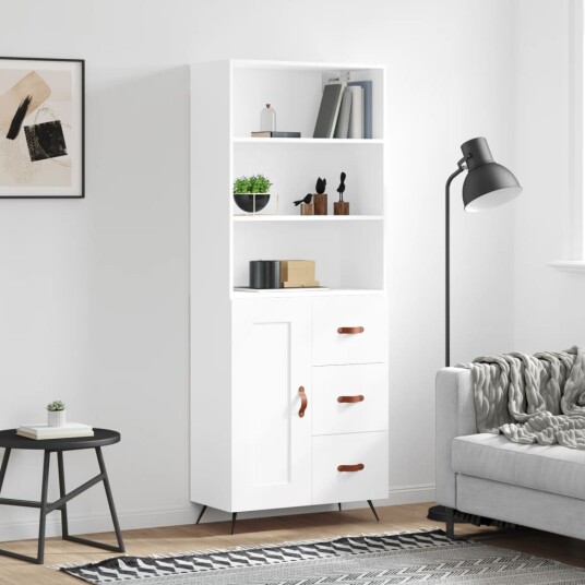 vidaXL Highboard hvit 69,5x34x180 cm konstruert tre 8720845933562 vidaXL Highboard hvit 69,5x34x180 cm konstruert tre 8720845933562