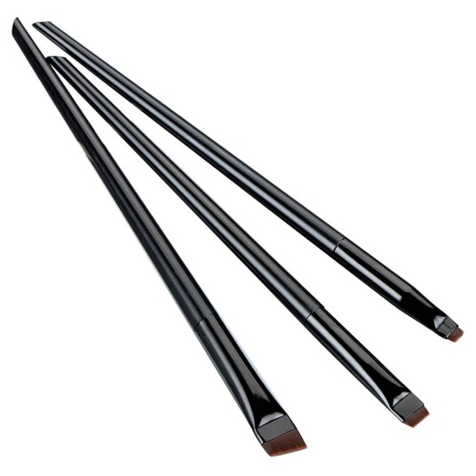 3stk sminkebørster Øyenskygge Eyeliner Øyenbrynsmakeup Svart