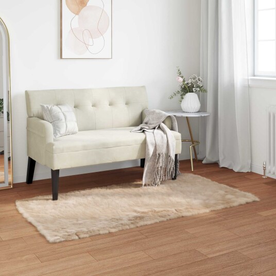 Faux Skinnmatte Tafalla Beige 60 x 110 cm Polyester