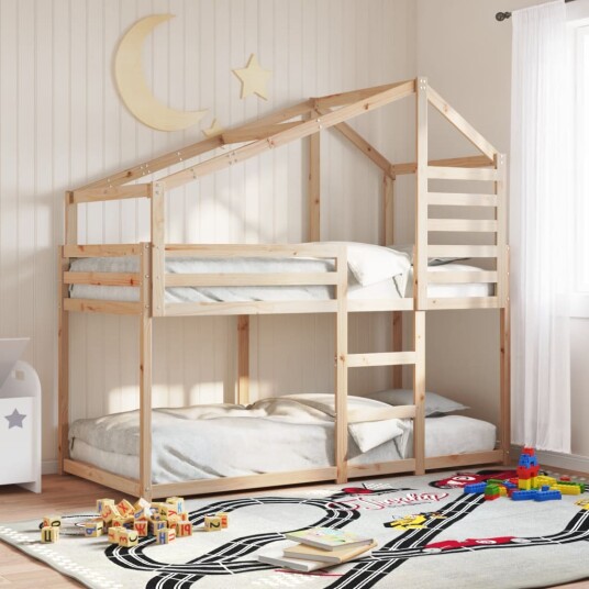 Køyeseng med tak 80x200 cm heltre furu 8721102668562 Køyeseng med tak 80x200 cm heltre furu 8721102668562