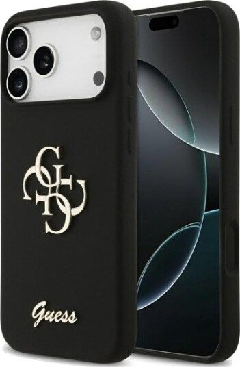GUESS Silicone Big 4G Script Case for iPhone 17 Pro Max - Black