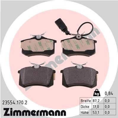 Bremseklosser ZIMMERMANN 23554.170.2