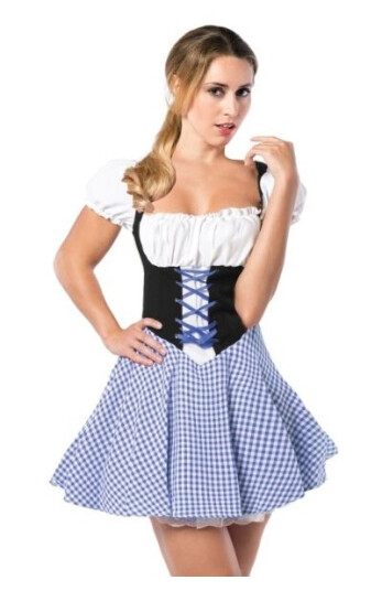 Boland Traciks Oktoberfestkjole Lena, Blå Og Sort PCOF15-04