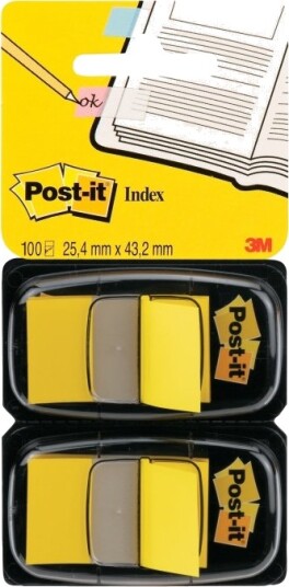 Post It Indekseringsfane 680 Y2eu 25 Mmx43 Mm Gul 2 X 50 Stk 3M0835