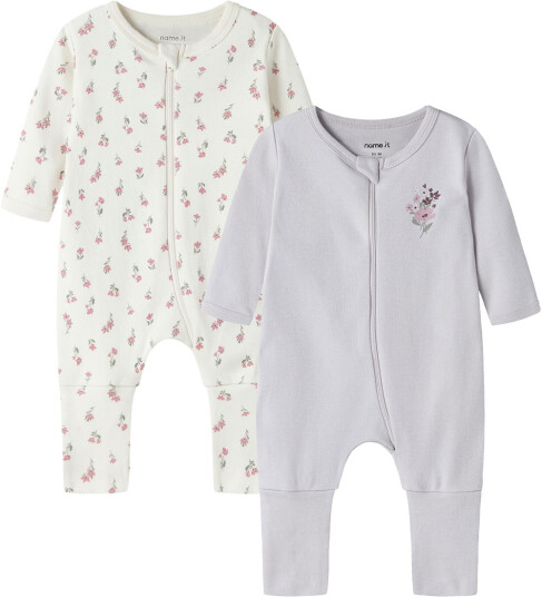 Name It 2-pk pysjamas til baby Jet Stream/Lilac Marble 92 Name It 2-pk pysjamas til baby Jet Stream/Lilac Marble 92