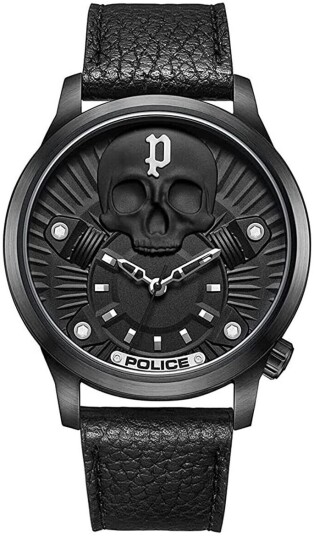 Police Herreklokke PEWJA2227701 Jet Sort/Lær Ø44 mm