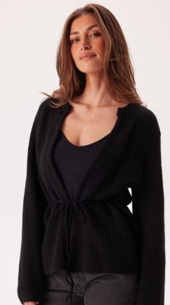 SELECTED FEMME Slfsia Ras Ls Knit Belt Cardig Black M SELECTED FEMME Slfsia Ras Ls Knit Belt Cardig Black M
