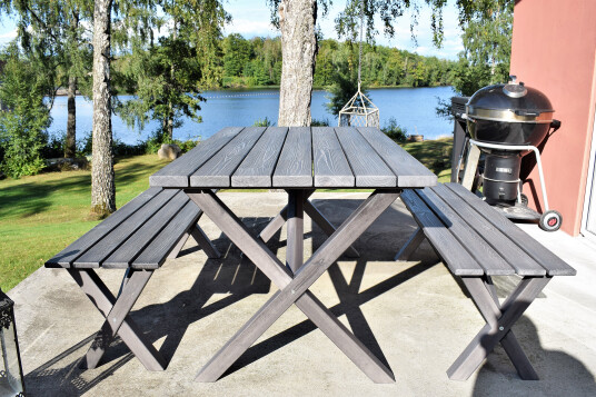 Scottsdale Spisegruppe 150 cm + 4 Kungshamn Stol Shabby Chic - KWA Scottsdale Spisegruppe 150 cm + 4 Kungshamn Stol Shabby Chic - KWA