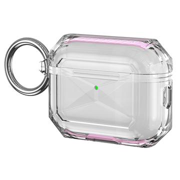 AirPods Pro 3 tofarget mykt TPU beskyttelsesetui rosa/transparent